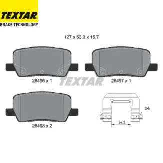 Kočione pločice zadnje Tesla Model S Model X Electric 12- Textar
