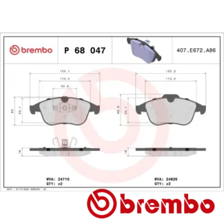 Kočione pločice prednje RENAULT Clio IV 1.2 TCE 10-15 Brembo