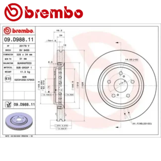 Kočioni diskovi prednji par LEXUS NX II RX TOYOTA BZ4X RAV4 22-23 BREMBO