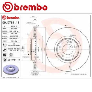 Kočioni diskovi prednji par 2.9D-4.0H MERCEDES G W463 01-19 BREMBO