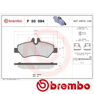 Kočione pločice zadnje MERCEDES SPRINTER B906 1.8-3.5 TDI 06-20 Brembo