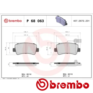 Kočione pločice zadnje NISSAN INTERSTAR 2.3D 10- Brembo