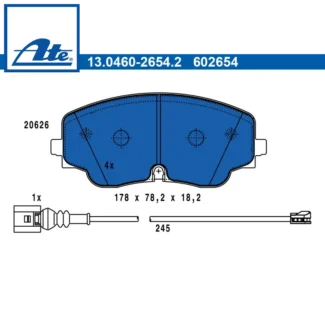 Kočione pločice prednje Audi A3 VW Arteon 19- ATE