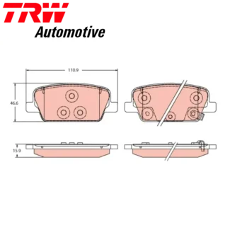 Kočione pločice zadnje 2.0D 2.2D 2.4 Hyundai Santa Fe IV 07-20 TRW