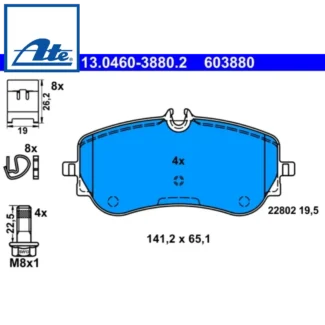 Kočione pločice zadnje MAN TGE VW Amarok CRAFTER 20-22 ATE