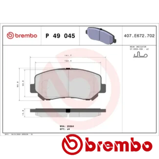 Kočione pločice prednje MAZDA CX-5 2.0-2.5H 11-15 Brembo
