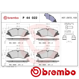 Kočione pločice prednje LAND ROVER DEFENDER 1.5H-5.0 03-02 Brembo