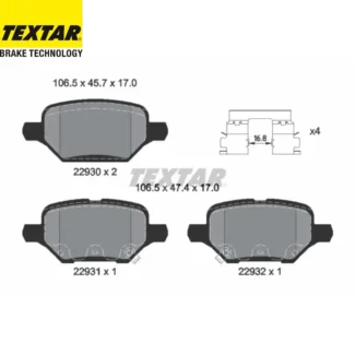 Kočione pločice zadnje Chevrolet Trax Opel Mokka 12- Textar