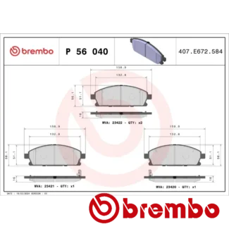 Kočione pločice zadnje Prius Corolla Cross Yaris Cross 1.20 15- Brembo
