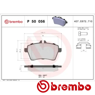 Kočione pločice prednje Mercedes 170 W169 2.0 CDI 04-15 Brembo