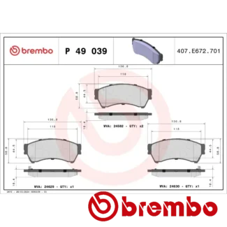 Kočione pločice prednje MAZDA 6 1.8-2.5 120-185 08.07-07.13 Brembo