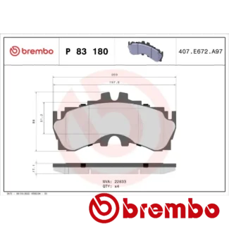 Kočione pločice prednje LEXUS LC LS 3.5 3.5H 5.0 11-16 Brembo