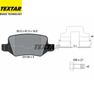 Kočione pločice zadnje Mercedes A W168 W169 07-12 Textar