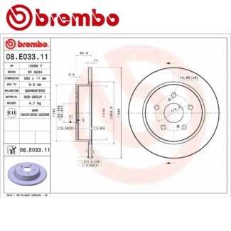 Kočioni diskovi zadnji par 1.2-2.0H TOYOTA C-HR 10-19 BREMBO