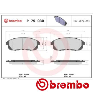 Kočione pločice prednje HONDA CIVIC VIII NISSAN JUKE 1.6 DCI SUZUKI SX4 01-15 Brembo