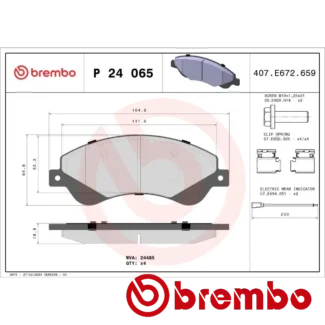 Kočione pločice prednje Ford Transit 2.2 TDCi 2.3 16V 2.4 TDCi 07-06 Brembo