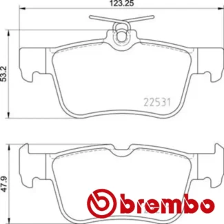 Kočione pločice zadnje FORD FOCUS MONDEO 1.0-2.7 12- Brembo