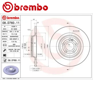 Kočioni diskovi zadnji par MERCEDES A B SPORTS TOURER CLA EQA GLA 03-19 BREMBO