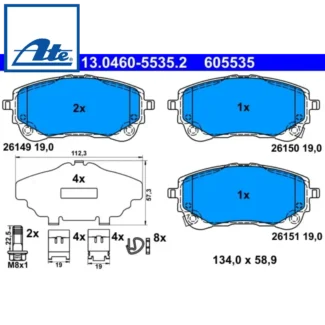Kočione pločice prednje Suzuki Swace Toyota Corolla 10.18 ATE