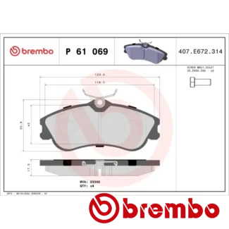 Kočione pločice prednje CITROEN Xsara Picasso 1.6 HDI 99-15 Brembo