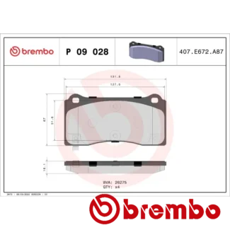 Kočione pločice prednje TESLA MODEL 3 MODEL Y Electric 01-17 Brembo