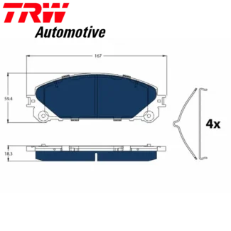 Kočione pločice prednje 2.5H 3.5H Lexus NX RX Toyota RAV 4 IV TRW