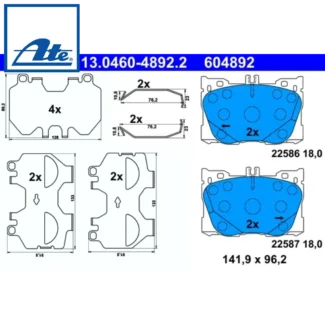 Kočione pločice prednje Mercedes C A205 C205 S205 14-22 ATE