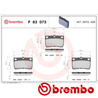 Kočione pločice zadnje LEXUS GS IS C TOYOTA CROWN 2.2D 09.03- Brembo