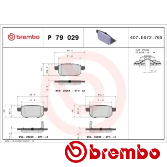 Kočione pločice zadnje SUZUKI BALENO SWIFT IV VITARA 1.0-1.6D 10.10- Brembo