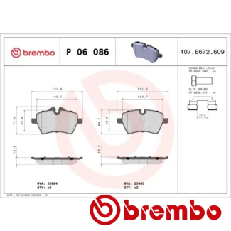 Kočione pločice prednje MINI Clubman Countryman 1.6 2.0D 04-16 Brembo