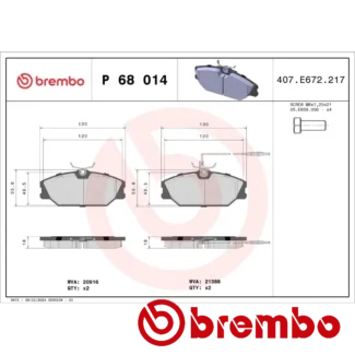 Kočione pločice prednje RENAULT Espace 1.4 84-96 Brembo