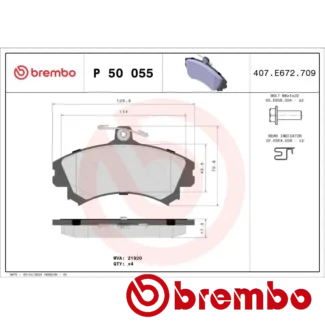 Kočione pločice prednje MITSUBISHI Colt SMART Forfour 03- Brembo