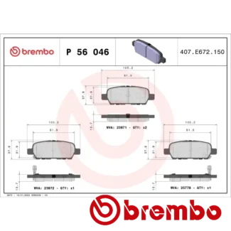 Kočione pločice prednje Nissan X-Trail 2.0 16V AKE 04-15 Brembo