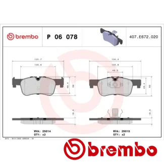 Kočione pločice prednje BMW 1 F20 F21 2 F22 F87 F23 1.5-2.0D 07.11-06.21 Brembo
