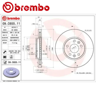 Kočioni diskovi prednji par Mercedes Citan Tourer BMW 3 Nissan Qashqai 03-19 BREMBO