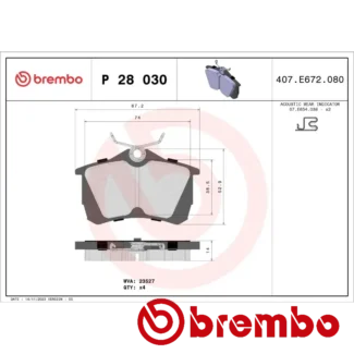 Kočione pločice prednje T Honda Accord 2.0 i 2.3 10-02 Brembo