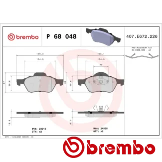Kočione pločice prednje RENAULT MEGANE 1.5 DCI 03-15 Brembo