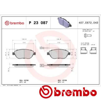 Kočione pločice prednje Fiat Stilo 1.6 1.9 JTD 01-10 Brembo