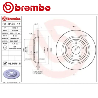Kočioni diskovi zadnji par 1.0-2.5H FORD FOCUS III IV KUGA III 07- BREMBO