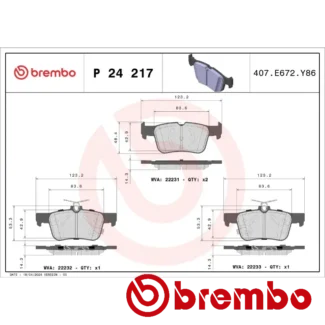 Kočione pločice zadnje FORD FOCUS IV 1.0-2.5H 09-15 Brembo