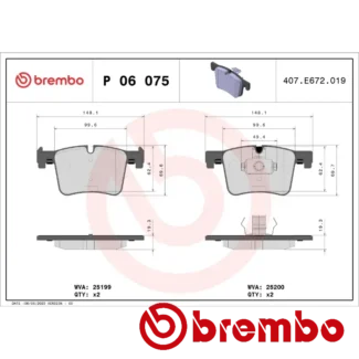 Kočione pločice prednje BMW 1 F20 F21 2 F22 F87 3 F30 F80 1.6-3.0D 09-15 Brembo