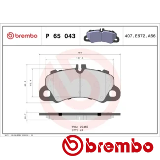 Kočione pločice prednje PORSCHE CAYENNE MACAN 2.0-4.0H 14- Brembo