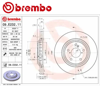 Kočioni diskovi prednji par 3.0/3.5 ACURA MDX HONDA ODYSSEY PILOT RIDGELINE 08-10 BREMBO