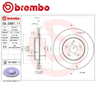 Kočioni diskovi zadnji par LEXUS UX SUZUKI ACROSS TOYOTA RAV 4 12-18 BREMBO