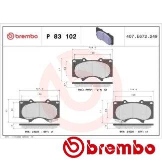 Kočione pločice prednje Toyota Avensis 2.00 03- Brembo