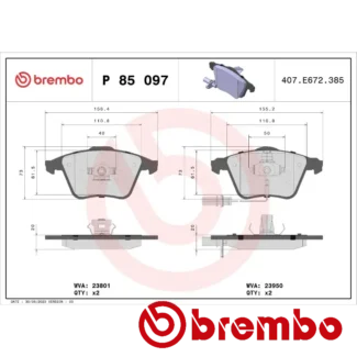 Kočione pločice prednje AUDI A4 B6 A4 B7 A6 ALLROAD C6 1.8-4.2 11.00-08.11 Brembo