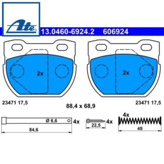 Kočione pločice zadnje Land Rover Defender 2.2D 86-16 ATE