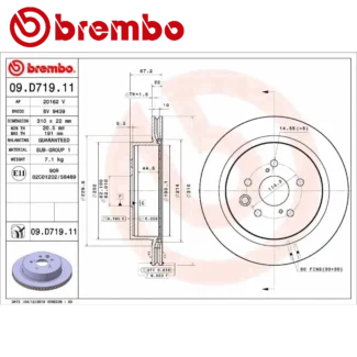 Kočioni diskovi zadnji par LEXUS GS RC 2.0 2.5H 3.5H 03-19 BREMBO