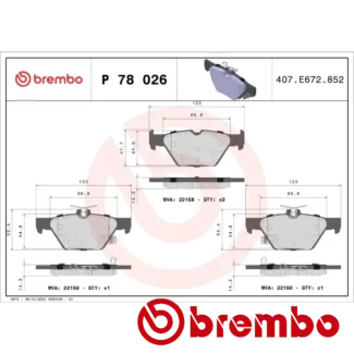 Kočione pločice zadnje Subaru Forester 1.6-3.6 AKEBONO 07.14- Brembo