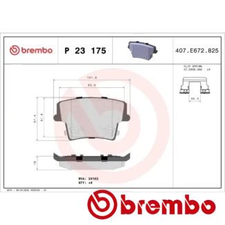Kočione pločice zadnje CHRYSLER 300C DODGE CHALLENGER LANCIA THEMA 2.7-6.4 09-14 Brembo